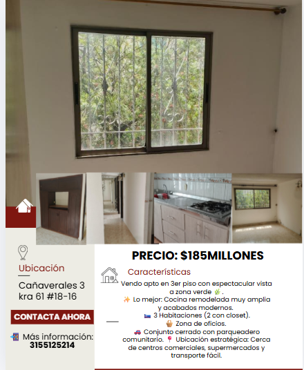 Venta apartamento Cañaverales 3